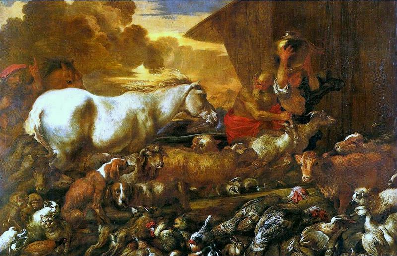 CASTIGLIONE, Giovanni Benedetto Entrada dos Animais na Arca de Noe oil painting image